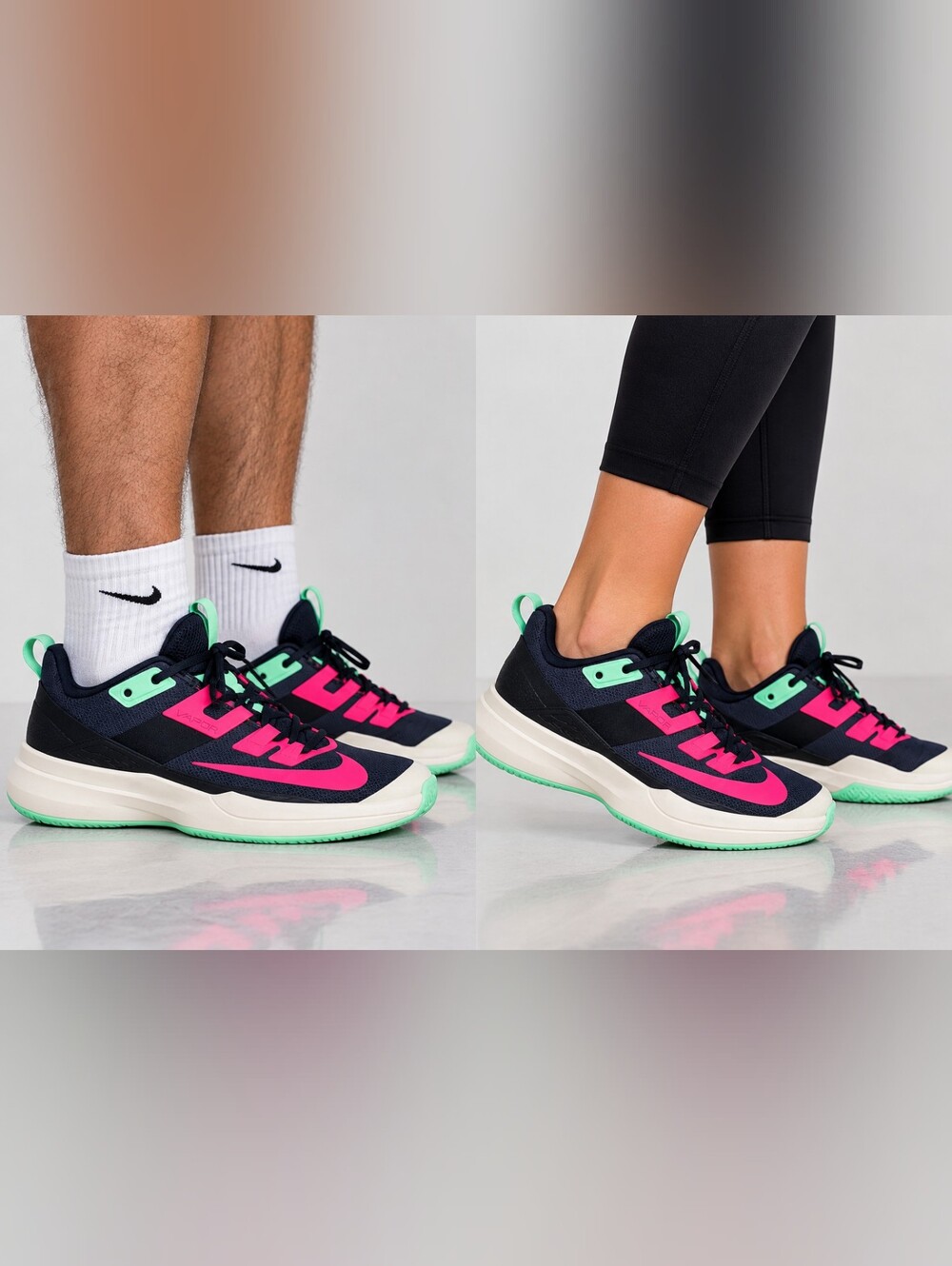 💥 RARE Nike Court Vapor Lite Low Obsidian Hyper Pink Mens 6.5/‎ Womens Sz.8
